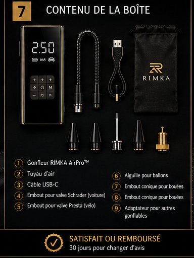 RIMKA AirPro™ - Contenu de la boîte
