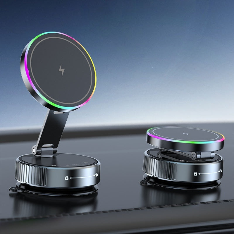 RIMKA MagHold support téléphone voiture magnétique avec charge sans fil et éclairage LED